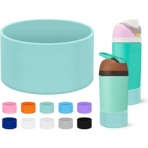 Mokoart Silicone Boot Compatible with Owala Kids Water Bottle 16/14 oz, Anti-Slip Rubber Bottom Protective Sleeve for Owala Kids FreeSip 16oz, Accessories for Owala Kids Flip 14oz (Mint)