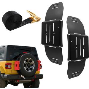 AC-TR-102S Tire Rack- 2 Pack Heavy Duty Spare Tire Mount, Quick Release Fuel Can Spare Tire Mount Bracket with Ratchet Strap for 30 - 40 Diameter Tires, Spare Tire Accessory Bracket for Off-Road