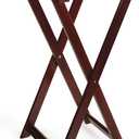 G.E.T. TSW-103 31.5" Tall Folding Mahogany Wood Tray Stand (Qty,1)
