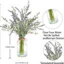 Artificial Lavender Stems in Glass Vase with Faux Water,15" Artificial Plants Eucalyptus Leaves for Shelf Desk Bathroom Farmhouse Room Coffee Table Home Decor