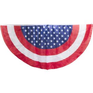 3 x Iconikal July 4th American Flag Banner Bunting Half Fan Patriotic Porch Garland Decoration 6 x 3 Feet, 2-Pack