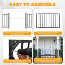 48*32.5in Heavy Duty Adjustable Outdoor Metal Deck Gate with Hinges & Latch, 48in*32.5in