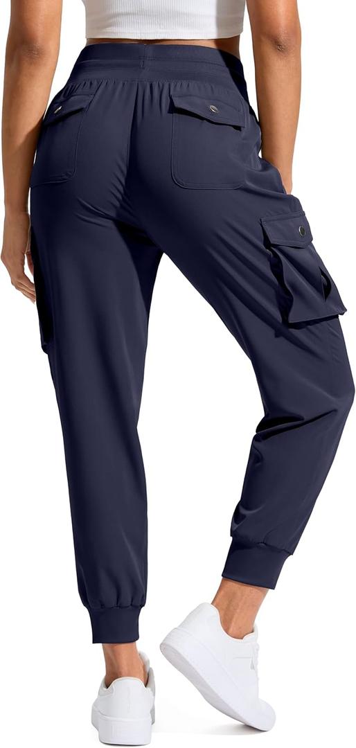 SANTINY Women's Cargo Pants with 6 Pockets Lightweight Quick Dry Travel Hiking Pants Casual Summer Joggers (S)