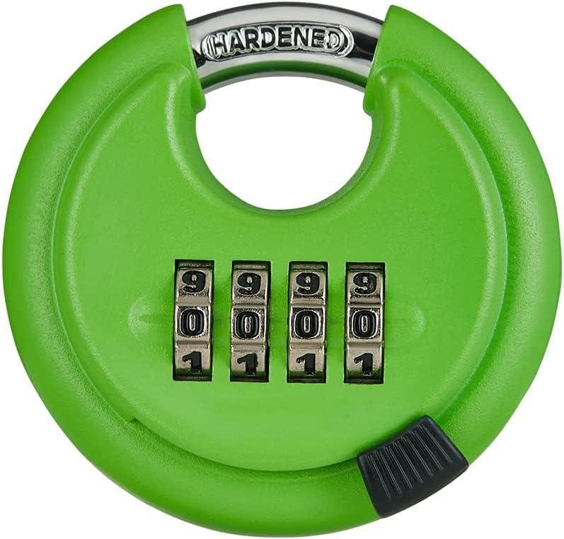 Combo Lock 4 Digit Heavy Duty Discus Padlock for Sheds, Storage Unit, Gate,Garages and Fence(Green)
