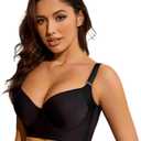 Push Up Bras for Women Daisy Bra Bras for Back Fat Sexy Comfortable Back Smoothing Bra (34B-46DD) (Black)