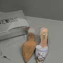 wetkiss Silver Heels for Bride - Sparkly Wedding Heels with Rhinestones, Strappy Closed Toe Pumps for Women, Formal Shoes, Size 6
