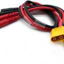 XT60 Connector Plug -> 4mm Banana Plugs Battery Charge Lead Adapter Cable(Pack of 2)