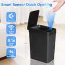 Anborry Bathroom Touchless Trash Can 2.2 Gallon Smart Automatic Motion Sensor Rubbish Can with Lid Electric Narrow Small Garbage Bin for Kitchen, Office, Living Room, Toilet, Bedroom, RV