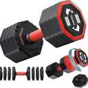 Yoleo Adjustable Dumbbell Set, Weights Dumbbells Set at Home Workout Equipment, 4 in 1 Each Premium Tai Chi-Style Rotary Mounting Adjustable 25 lb dumbbells, with TPU Soft Rubber Handle Suitable Men/Women Updated 2.0