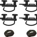 4Pcs Universal Roof Box U Metal Bolt Clamps Car Mounting Bracket Mounting Fitting U Clips Kit Rooftop Cargo Carrier Rack Bolts 85mm Internal Width with 8 Lock Nuts and 2 Straps