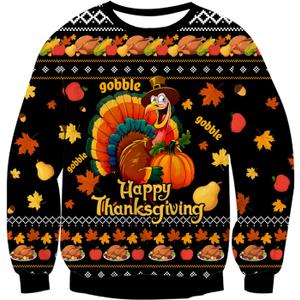 Idgreatim Unisex Ugly Christmas Crewneck Sweatshirt Novelty 3D Graphic Long Sleeve Sweater Shirt (L)