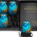 Trupoint Memorials Small Urns for Human Ashes Keepsake, Camouflage and Hunters Decorative Mini Cremation Urn for Adult Men & Women, Set of 4, Blue