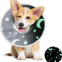 MABOZOO Adjustable Soft Dog Cone for Dogs After Surgery, Glow in The Dark Pet Recovery Collar for Dogs and Cats,Comfy Elizabethan Collar After Surgery for Prevent Biting Scratching(S)