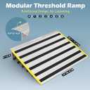 6" Rise Door Threshold Ramps for Doorways, Stable Yellow Edge, Aluminum Wheelchair Ramp for Home Steps, Adjustable Modular Entry Ramp for Scooters, Power Chairs, 880LBS Load Capacity