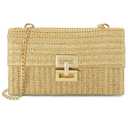 Gets Straw Clutch Purse for Women, Woven Beach Bag Summer Corssbody Purse Small Rattan Shoulder Bag for Travel Apricot