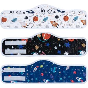 MICOOYO Male Dog Diaper Lightweight Dog Wraps Washable Dogs Diapers Doggie Belly Bands for Male Dogs, Small Reusable Puppy Diapers(Star Space,XS) (X-Small (NewBorn 7''-8''))