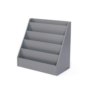 Humble Crew Camden Kids Wooden 5-Tier Bookcase, Toddler Bookshelf Organizer with Forward-Facing Display, Compact Storage Rack for Books and Magazines, Grey, for Playroom, Nursery, or Classroom