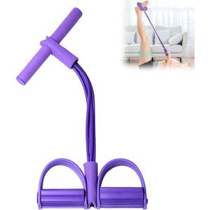 21 Fitness Resistance Bands-4 Tube Pedal Ankle Puller,Upgraded Stretch Bands for Exercise Sit Up Exercise Equipment,Multifunction Tension Rope,Foot Pedal Resistance Bands for Women Men (Purple)