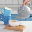 Sweejar Porcelain Teapot with Removable Stainless Steel Infuser,Microwave & Dishwasher Safe Tea Pots for Loose Tea,Tea Infuser Pots for Chrismas Women Gift (30oz Gray)