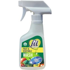 FIT Organic Fruit and Vegetable Wash, Spray Bottle, White, Clear, 12 Fl Oz