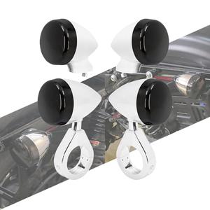 HCmotorku Motorcycle LED Turn Signal Fog Light 39mm 41mm Fork Clamp Front Rear Fit For Harley Sportster XL 883 1200 (Chrome Housing Black Lens)