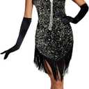 Women's 1920s Flapper Sequin Fancy Costume Dress For Great Gatsby Theme Party Dress (Medium)