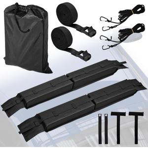 Soft Roof Rack Pads for Kayak Surfboard SUP Canoe, Universal Car Roof Rack System with Tie Down Straps