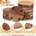 Zhehao 48 Pcs 4 Inch Acacia Unfinished Wood Coasters 24 Square 24 Round Wooden Coasters for Crafts with Non Slip Silicon Dots for DIY Stained Painting Wood Engraving Home Table Decoration