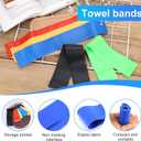 5pcs Towel Bands, Stretch Beach Chair Bands Elastic Beach Chair Clips Towel Holder Strap for Beach Pool Chairs & Cruise Ship Essentials Elastic Windproof Summer Beach Accessories (5 Colors)