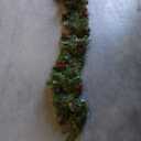 National Tree Company Pre-Lit Artificial Christmas Garland, Green, Crestwood Spruce, White Lights, Decorated with Glitter, Pinecones, Berry Clusters, Battery Operated, Christmas Collection, 9 Feet