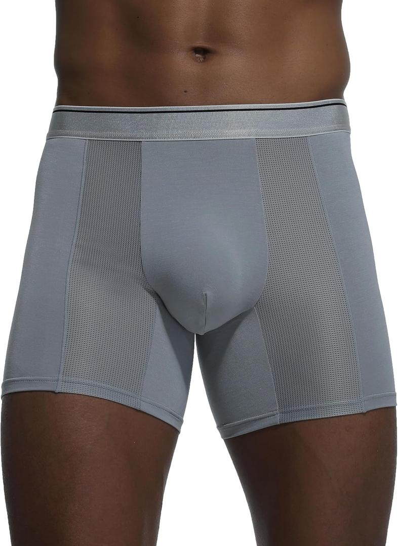 Men's Boxer Breifs Underwear, Mesh Breathable Underwear, Moisture Wicking Boxers (M)