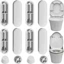 CREATCABIN 12Pcs 2 Styles Toilet Seat Buffer Pads Toilet Lid Bumpers Universal White ABS Plastic Cover Buffers Fixings Bumpers Spacers Pad Set Replacement Accessories for Home Hotel Hospital