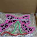 Cherry Bow Neon Sign for Wall Decor,Dimmable Cute Fruits Cherry Neon Light,Leopard Print Bow Light Up Signs for Girls Women Bedroom Party Bar Background Valentine's Day Decorations Gifts