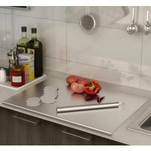 Kitchen Stainless Steel Cutting Board (70 x 50cm / 27.5"L x 19.7"W) | Stainless steel cutting board with lips. Great for meat, fruits, vegetables and baking. Easy to clean and store.