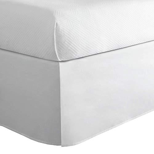 TODAY'S HOME Home Classic Tailored Bed Skirt Dust Ruffle, Cotton Blend Design, 14" Drop Length, Twin XL, White TOH24914WHIT06