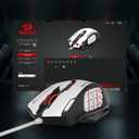 Redragon M908 Impact RGB MMO Gaming Mouse, Optical Wired Ergonomic Mouse with Max 24,000 DPI, High Precision, 18 Programmable Macro Shortcuts, Comfort Grip, Black & White