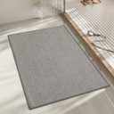 chakme Bathroom Rugs Mat 24x17, Ultra Thin Non Slip Bath Mat Small Quick Dry Absorbent Bath Mat for Bathroom Floor, (Dark Grey, 24"x17")