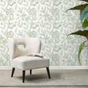 Timeet Peel and Stick Wallpaper Green Floral Wall Paper for Bedroom Removable Self Adhesive Elegant Contact Paper Decor 17In  197In