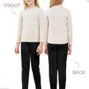 4 Pack Girls Fleece Lined Leggings Cotton Kids Winter Warm Leggings Thick Thermal Tights Pants (Black)