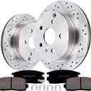 Rear Brake Pads And Rotors Kit Compatible With Chevrolet Equinox 2010-2017,For Gmc Terrain 2010-2017