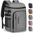 Capolo Cooler Backpack Insulated Waterproof for Women Men, Leak Proof Backpack Coolers Thermal Bag Soft Travel Cooler Bag Portable Ice Chest Lunch Backpack for Camping Picnic (Grey, 45 Cans)