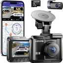 AZDOME 4K Dash Cam Front and Rear, STARVIS Night Vision, UHD 2160P WiFi Dash Camera for Cars with GPS, Included 64GB Card, 2.4" IPS Screen Dashcam, 170Wide Angle, WDR, 24H Parking Mode (GS63H Pro)