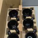 DOWAN Coffee Mugs, Black Coffee Mugs Set of 6, 16 oz Ceramic Coffee Cups with Large Handles for Men Women, Porcelain Big Mug for Tea Latte, Mug Gifts for Home Office Party