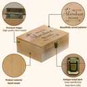 arricraft 1 Pc Wooden Memory Keepsake Box, Adventure Theme Memory Box with Hinged Lids Keepsake Chest for Souvenirs Picture Letter Storage 9.6x7.6x4inch(24.5x19.5x10.3cm)