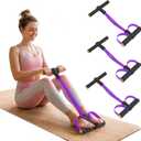 3Pcs Pedal Resistance Band with Handle, Upgrade 6-Tubes 10MM Natural Rubber Foot Pedal, Multifunction Fitness Bands for Abdomen, Waist, Arm, Leg Yoga Workout