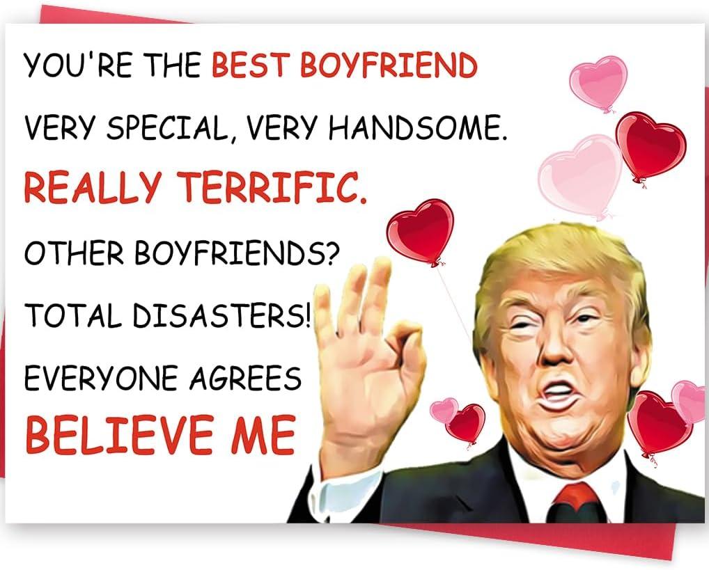 3 x Funny Valentines Day Card for Boyfriend, Sweet Valentine's Day Gifts for Boyfriend, Romantic Anniversary Birthday Card Gifts from Girlfriend, Love Card for Men Him (FY-183)