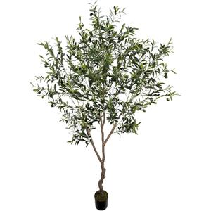 Artificial Olive Tree 7ft(82in,2200+Uv Protection Leaf) Tall,Faux Olive Tree Indoor Artificial Tree for Modern Home Office Living Room Floor Decor Indoor