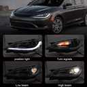 Halogen Headlight Compatible with Chrysler 200 200c 2015 2016 2017 W/LED DRL Headlamp Head Light Chrome Trim 68284784AA 68284783AA Left Driver Side