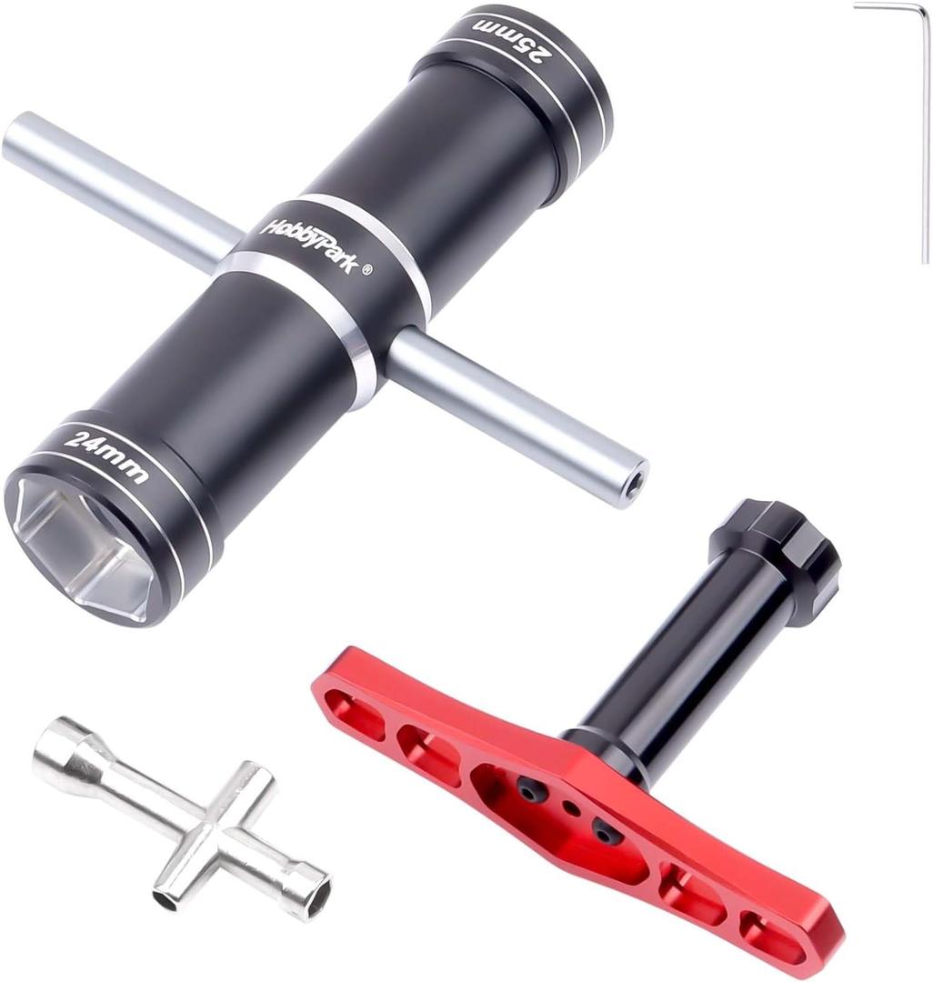 HobbyPark RC Hex Nut Driver Set 24mm 25mm 4mm 5mm 5.5mm 7mm 17mm RC Wheel Wrench for 1/5 1/8 1/10 1/12 1/16 1/18 1/24 Scale RC Monster Truck Buggy Car