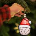 Volleyball Ornament - Volleyball for Girl - boy - Women, Men, Team, Coach - - Christmas Ornament 2025 - - car Hanging Accessories (Santa Hat)